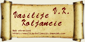 Vasilije Koljančić vizit kartica